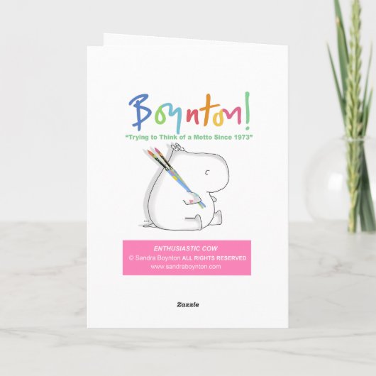 熱心な牛 カード (裏面)