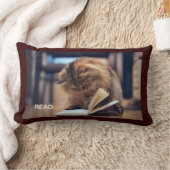 熱心な猫の装飾用クッション ランバークッション (ブランケット)