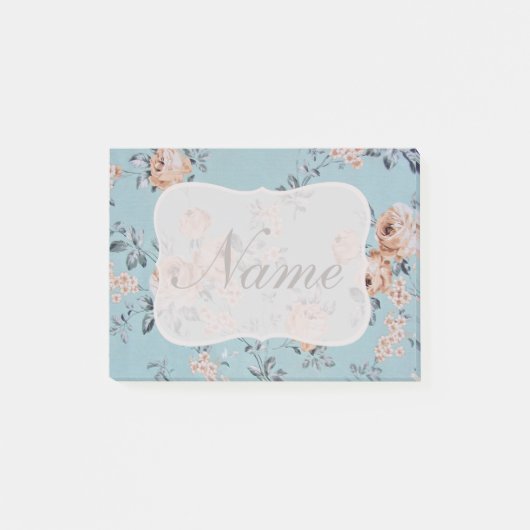熱愛する花-後it®ノート4" x 3"結婚式 ポストイット (正面)