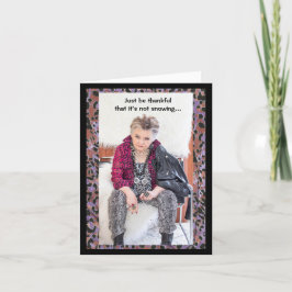 熱折りグリーティングカードで雪を浴びる カード