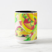 熱抽象芸術by AnyaC 2 ツートーンマグカップ (中央)