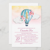 熱気のブランデーグラスの最初誕生日の招待状 招待状 (正面/裏面)