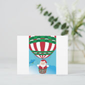 熱気の気球のサンタクロース シーズンポストカード (スタンド正面)