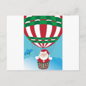 熱気の気球のサンタクロース シーズンポストカード (正面)