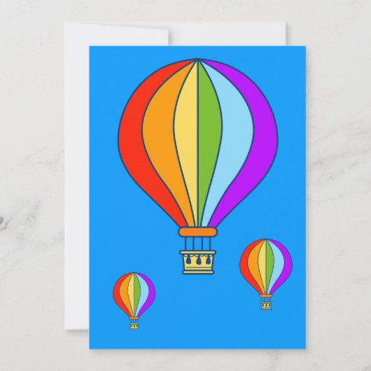 熱気の気球のバースデーパーティ招待状 招待状 (裏面)