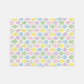 熱気の気球のパステルパターン フリースブランケット (正面(横))