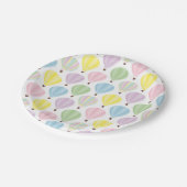 熱気の気球のパステルパターン ペーパープレート (アングル)