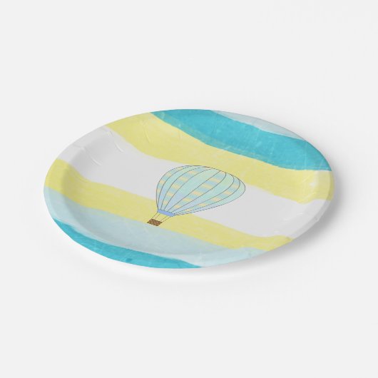 熱気の気球のベビーシャワーのケーキのプレート ペーパープレート (アングル)