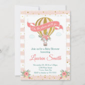 熱気の気球のベビーシャワーの招待状 招待状 (正面)