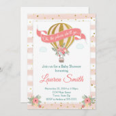 熱気の気球のベビーシャワーの招待状 招待状 (正面/裏面)