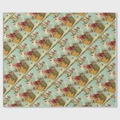 熱気の気球のヴィンテージサンタ ラッピングペーパー (フラット)