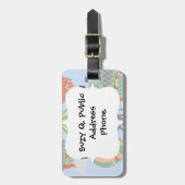 熱気の気球の上昇に乗っているかわいい象 ラゲッジタグ (正面縦)