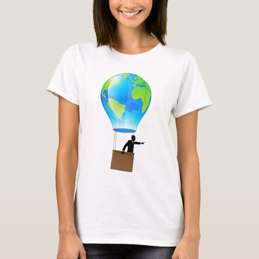 熱気の気球の地球 Tシャツ (正面)