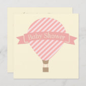 熱気の気球の女の子のベビーシャワーの招待状 招待状 (正面/裏面)