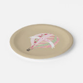 熱気の気球の女の子のベビーシャワー ペーパープレート (アングル)