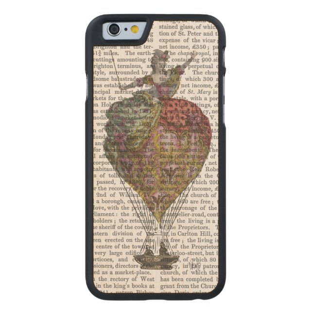 熱気の気球の女性3 CarvedウッドiPhoneケース (裏面)