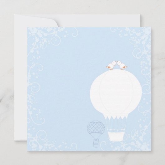 熱気の気球の引っ越し祝いパーティーのパーティーの鳥 招待状 (裏面)
