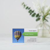 熱気の気球の旅行代理店の名刺 名刺 (スタンド正面)