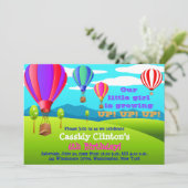 熱気の気球の第6誕生日のパーティの招待状 招待状 (スタンド正面)