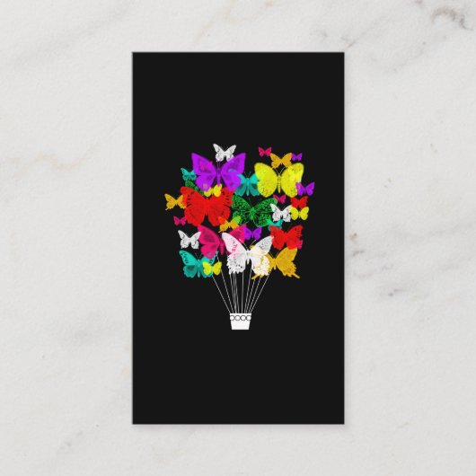 熱気の気球の蝶雲の空 名刺 (正面)