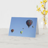 熱気の気球の進水の挨拶状 カード (黄色い花)