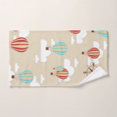 熱気の気球及びかわいい雲の冒険 バスタオルセット (ハンドタオル)