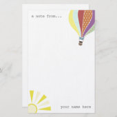 熱気の気球及び日曜日のパーソナライズな文房具 便箋 (正面/裏面)