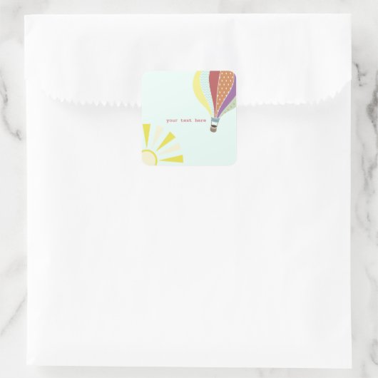 熱気の気球及び日曜日の封筒用シールのステッカー スクエアシール (バッグ)