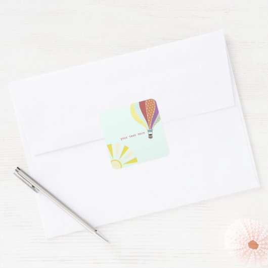 熱気の気球及び日曜日の封筒用シールのステッカー スクエアシール (封筒)