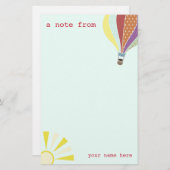 熱気の気球及び日曜日の文房具 便箋 (正面/裏面)