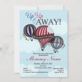 熱気の気球及び遠くになシャワーの招待状 招待状 (正面)