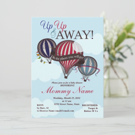 熱気の気球及び遠くになシャワーの招待状 招待状 (スタンド正面)