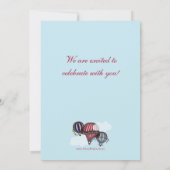 熱気の気球及び遠くになシャワーの招待状 招待状 (裏面)