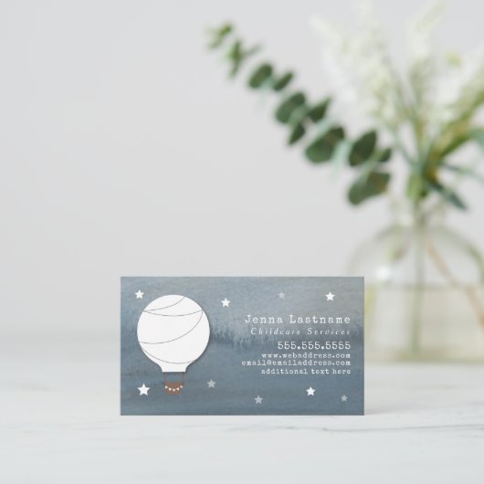 熱気の気球夜ベビーシッターの育児の乳母 名刺 (スタンド正面)