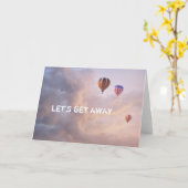 熱気の気球 カード (黄色い花)