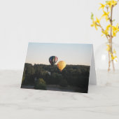 熱気の気球 カード (黄色い花)