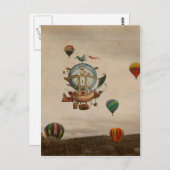 熱気の気球、スタイルのLaのMinerve 1803旅行 ポストカード (正面/裏面)