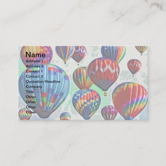 熱気の気球 名刺 (正面)