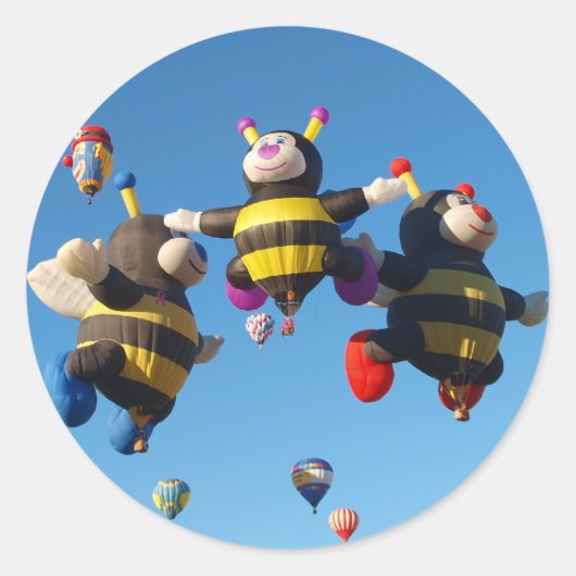 熱気の気球-風船のようにふくらみます ラウンドシール (正面)