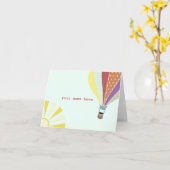 熱気の気球Notecard カード (黄色い花)