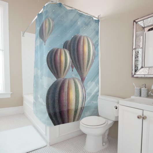 熱気はシャワー・カーテンを風船のようにふくらませます シャワーカーテン (インサイチュ)