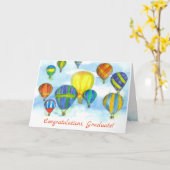 熱気は卒業のお祝いを風船のようにふくらませます カード (黄色い花)