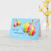 熱気は誕生日の挨拶を風船のようにふくらませます カード (黄色い花)