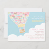 熱気エレガント気球ベビーシャワー招待状 招待状 (正面)