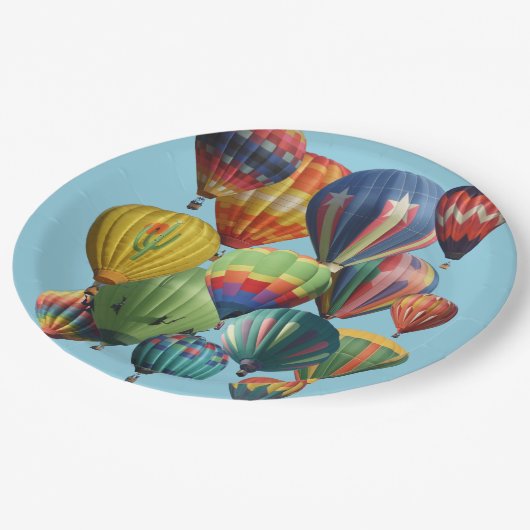 熱気カラフル球の混雑 ペーパープレート (アングル)