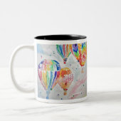 熱気カラフル球水彩アートデザイン ツートーンマグカップ (左)
