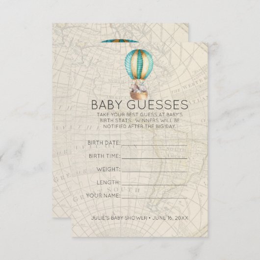 熱気急 |赤ちゃんシャワー推理ゲーム 招待状 (正面/裏面)