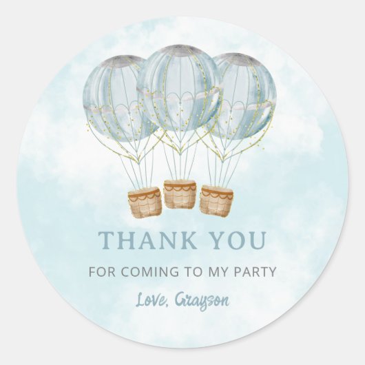 熱気球ありがとう ラウンドシール (正面)