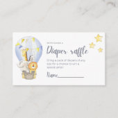 熱気球おむつラッフルカードに入った動物 エンクロージャーカード (正面)