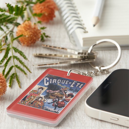 熱気球および日本人の女性ポスター キーホルダー (正面右)